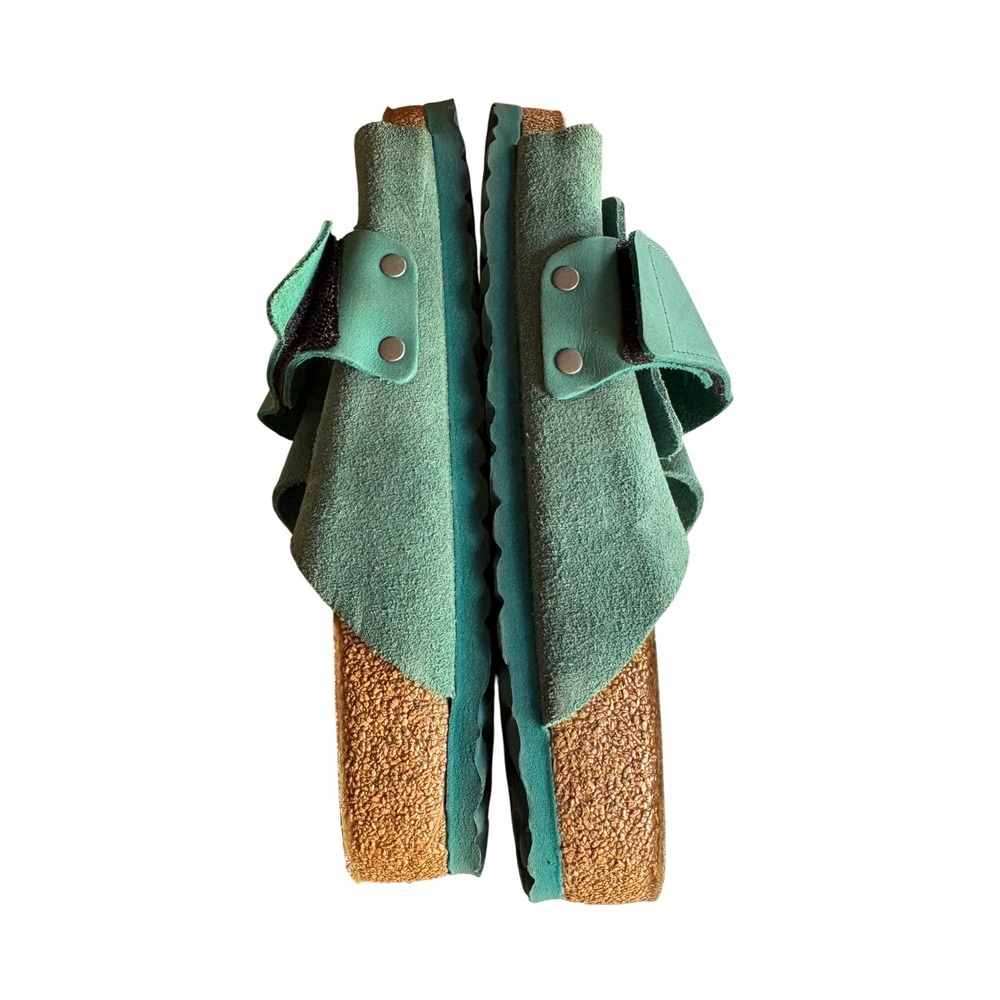Birkenstock Green Suede Adjustable Slide Sandals - Picture 4 of 5